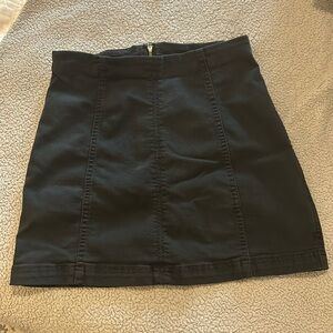 Free People Modern Femme Black Denim Mini Skirt Size 8
